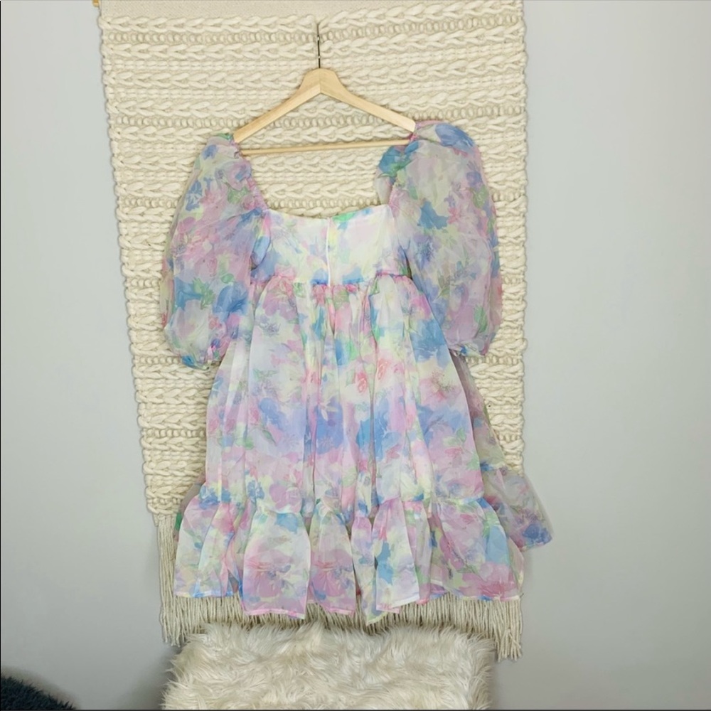 Hazel and olive poof watercolor dress